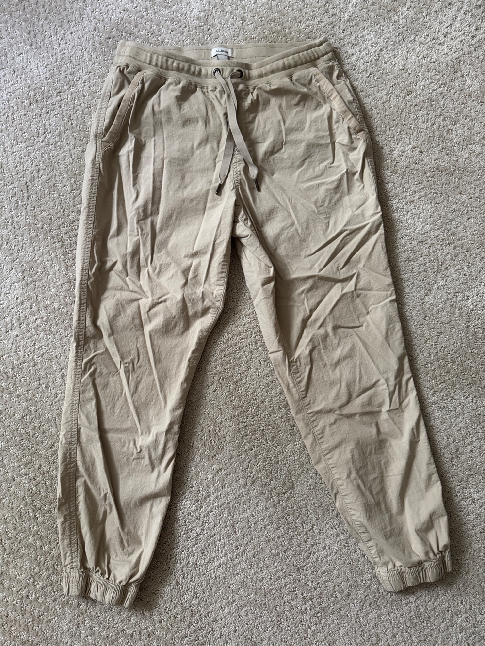 L.L. Bean | Women's Stretch Ripstop Pull-On Pants, Slim-Leg Jogger in Khaki | S